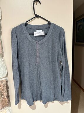 Maurices Heather Gray Long Sleeve Henley Top Size XXL